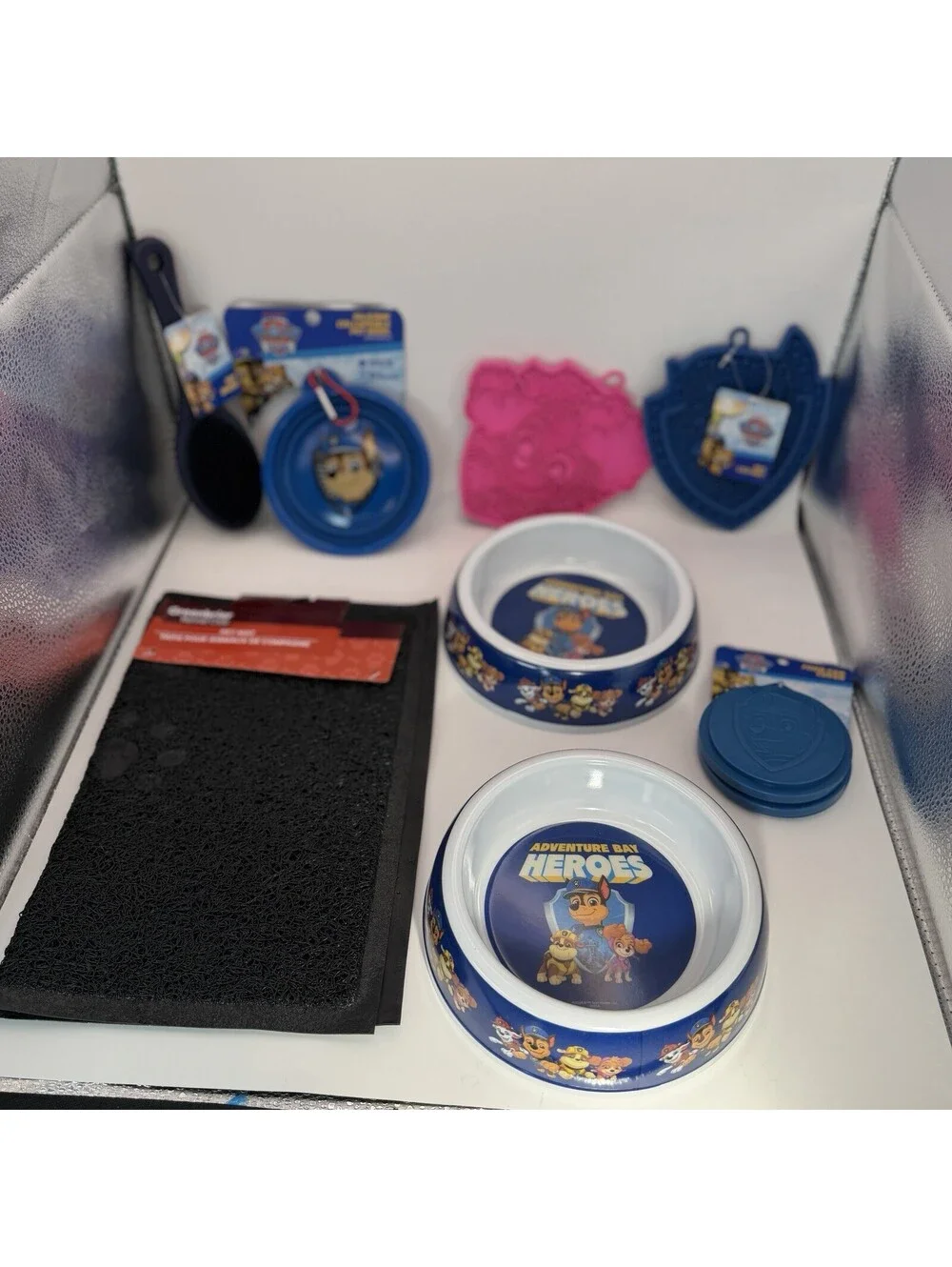 Pet Feeding Set Choose Design Bowl Mat Collapsible Bowl Paw Patrol TMNT Smurf